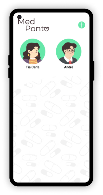Imagem do aplicativo com registro de múltiplos perfis